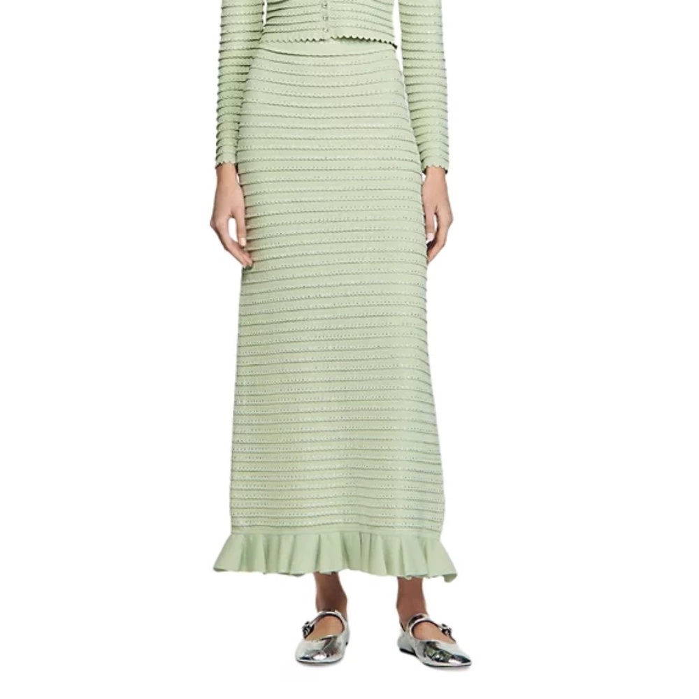 Merveilleuse Rhinestone Knit Maxi Skirt